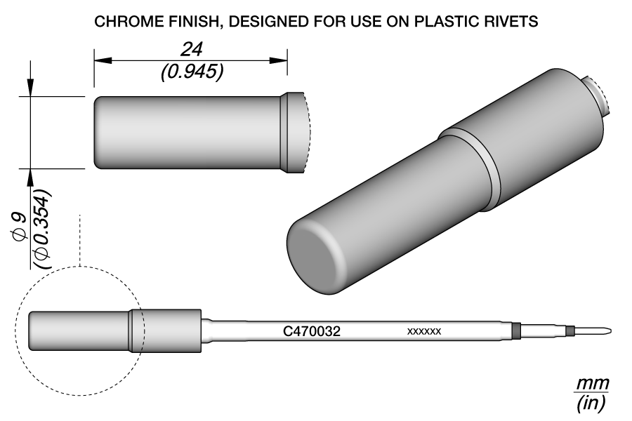 C470032 - Heat Staking Cartridge Ø 9